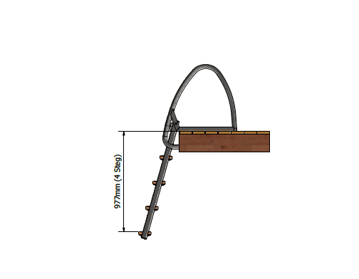 Uimaportaat 100cm, taitettava KZN, 4-askelmaa. Sisältää nostovivun! - Image 11